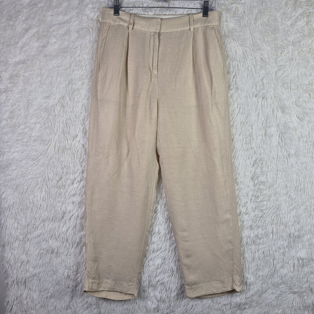 J.Crew Womens 4 Pleated Linen-Cupro Blend‎ Lined Trouser Pants Item BH698 Office